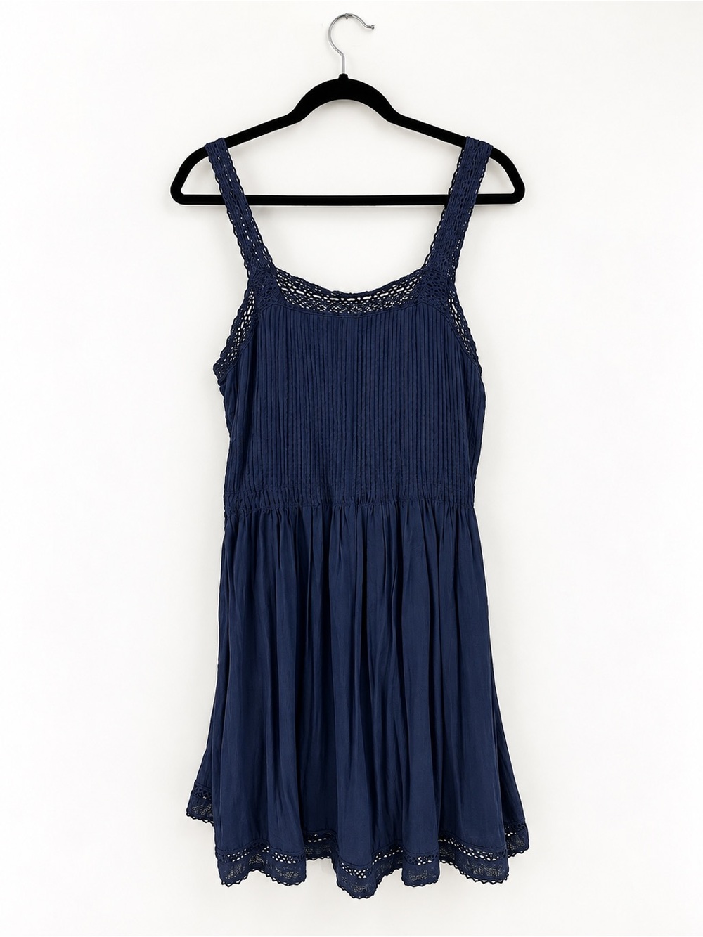 Aritzia (Wilfred) Navy Crochet-Trim Sundress - Women